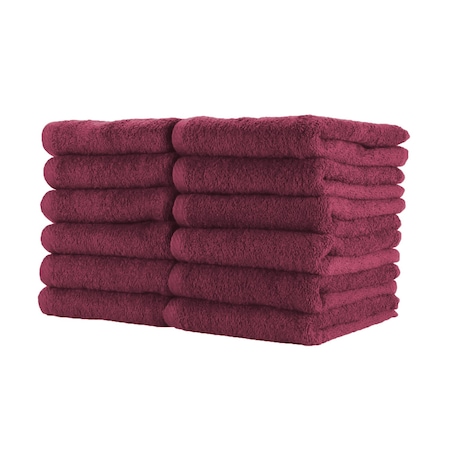 Monarch Cotton Jr. Salon Towel 16x27 Burgundy (12pk) BBJ-1627-2.5BUR